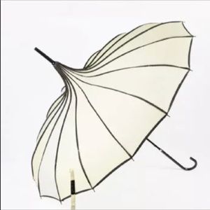 Cream black pinstriped Lolita  parasol umbrella